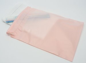 画像2: 館内用巾着袋 小 W18×H250 ピンク 500枚入り (2)