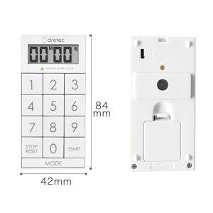 画像4: 光と音で時間をお知らせ デジタルタイマー スリムキューブ ホワイト (4)