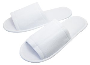 画像1: 衛生的な個包装　厚めのクッション　フジ　プレミアムスリッパ　白　フリーサイズ　200足入り (1)