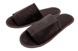 画像1: 衛生的な個包装　厚めのクッション　フジ　プレミアムスリッパ　ブラウン　フリーサイズ　200足入り (1)